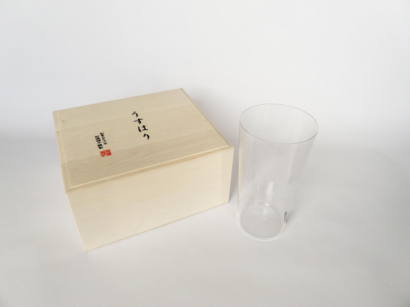 Two Shotoku Glass Usuhari Tumblers in Box