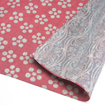 Fukumusubi Japanese Apricot Furoshiki in Pink / Grey